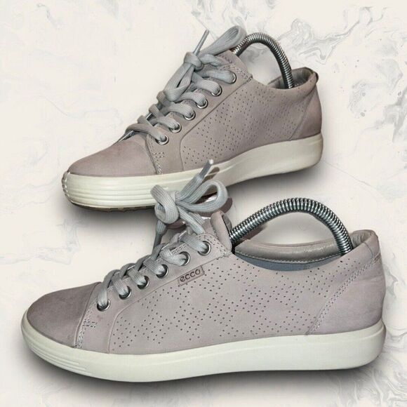 ECCO Warm Grey Comfort Casual Leather lace Up Shoes Women’s Size 8 - 8.5 - Picture 1 of 7